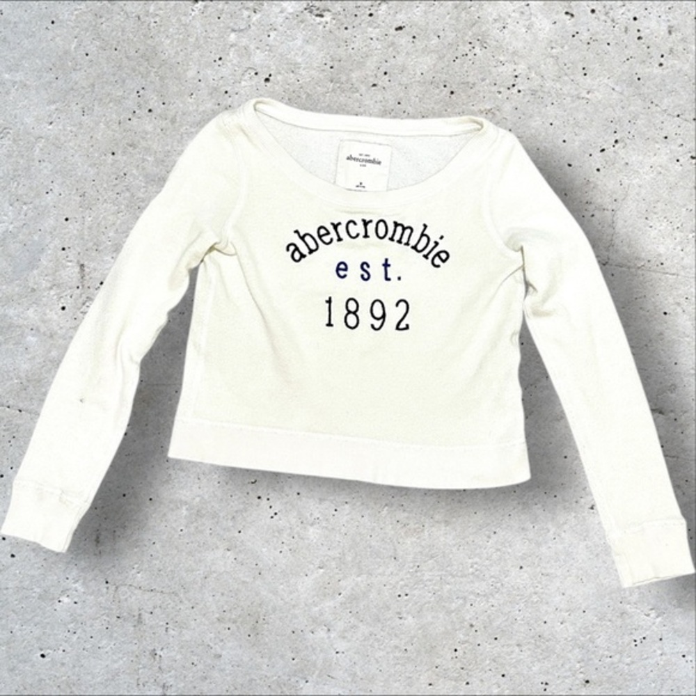 Abercrombie Kids Logo Sweatshirt Cream Girls M